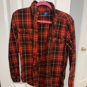 Orange and black flannel